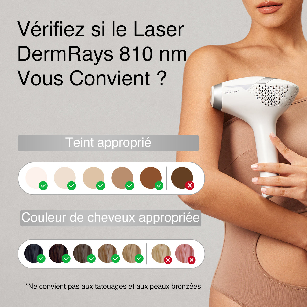 Épilation laser DermRays V8S, la plus puissante jusqu'à 27J, pour hommes et femmes