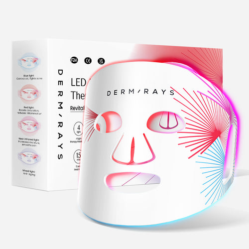 DermRays Masque en Silicone de Luminothérapie LED pour le Visage, le Cou et le Décolleté, Revitalise & Renouvelle Votre Peau