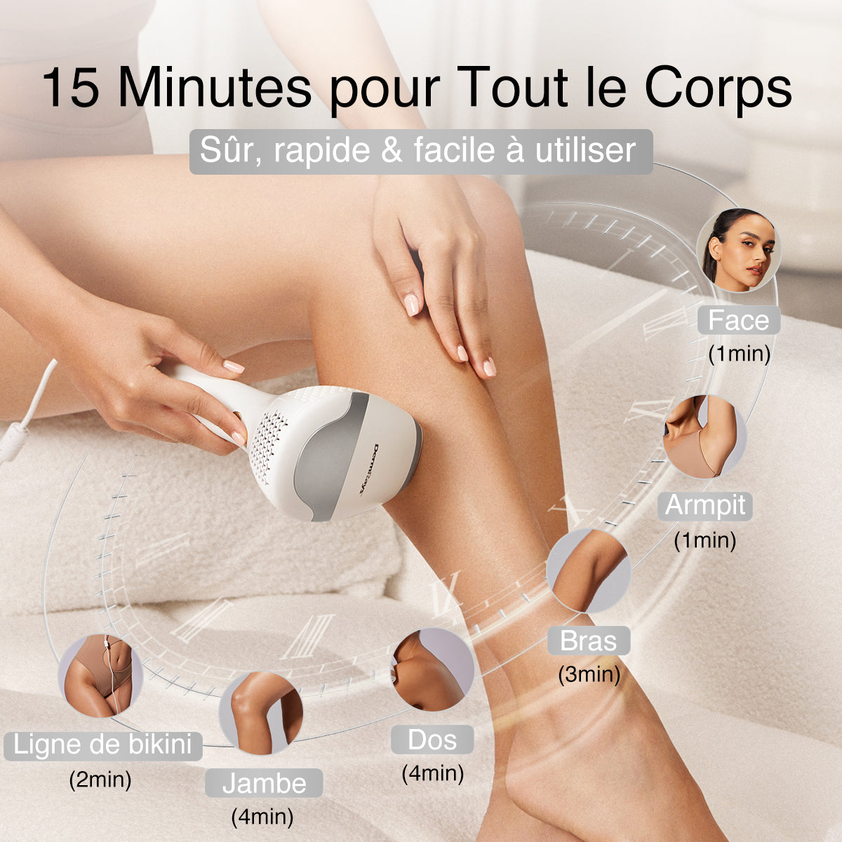 Épilation laser DermRays V8S, la plus puissante jusqu'à 27J, pour hommes et femmes