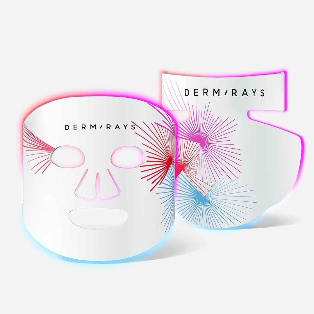 DermRays Masque en Silicone de Luminothérapie LED pour le Visage, le Cou et le Décolleté, Revitalise & Renouvelle Votre Peau